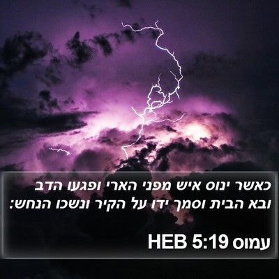 עמוס 5:19 HEB Bible Verse Image
