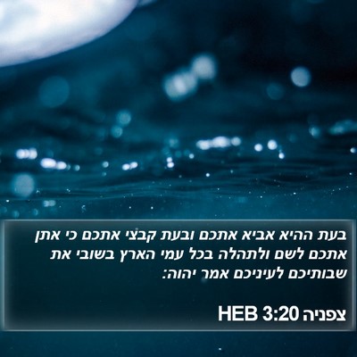 צפניה 3:20 HEB Bible Verse Image