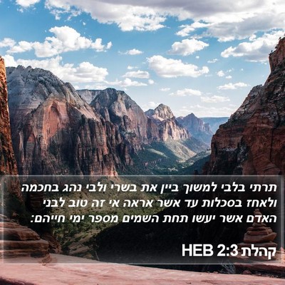 קהלת 2:3 HEB Bible Verse Image