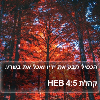 קהלת 4:5 HEB Bible Verse Image