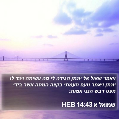 שמואל א 14:43 HEB Bible Verse Image