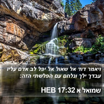 שמואל א 17:32 HEB Bible Verse Image