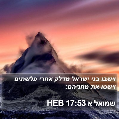 שמואל א 17:53 HEB Bible Verse Image