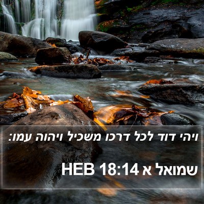 שמואל א 18:14 HEB Bible Verse Image