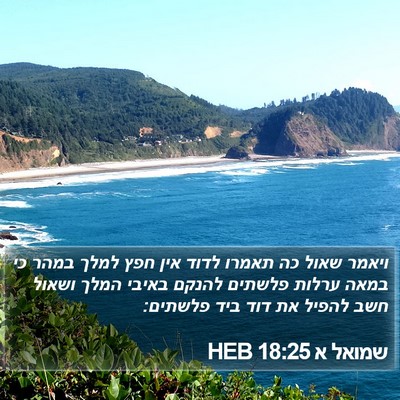 שמואל א 18:25 HEB Bible Verse Image