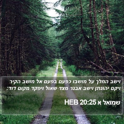 שמואל א 20:25 HEB Bible Verse Image