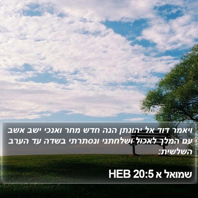 שמואל א 20:5 HEB Bible Verse Image