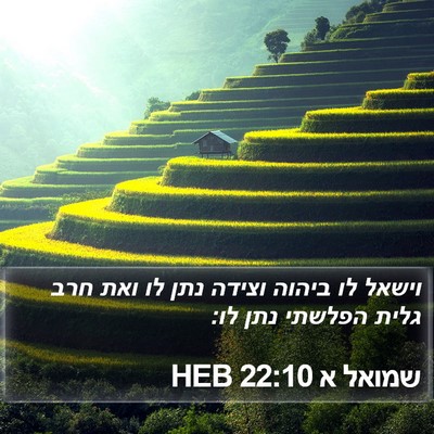 שמואל א 22:10 HEB Bible Verse Image