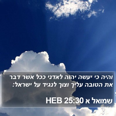 שמואל א 25:30 HEB Bible Verse Image