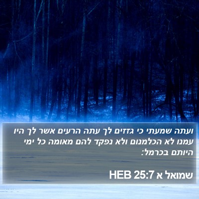 שמואל א 25:7 HEB Bible Verse Image