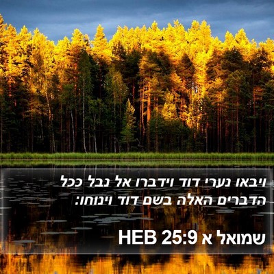 שמואל א 25:9 HEB Bible Verse Image