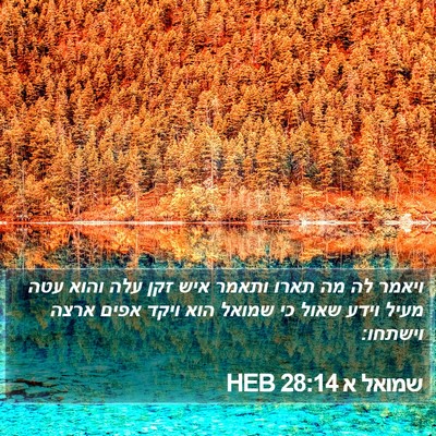 שמואל א 28:14 HEB Bible Verse Image
