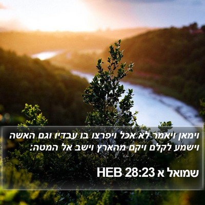 שמואל א 28:23 HEB Bible Verse Image