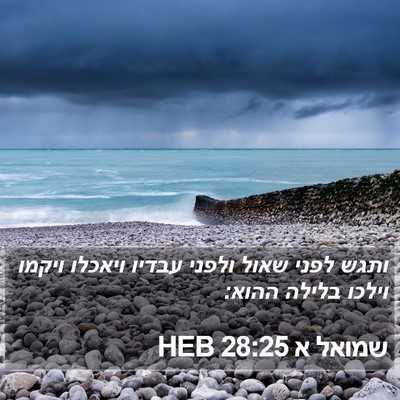 שמואל א 28:25 HEB Bible Verse Image