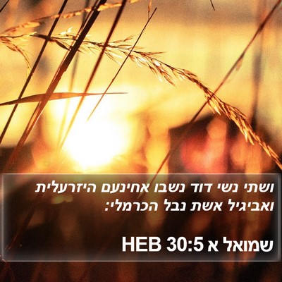 שמואל א 30:5 HEB Bible Verse Image