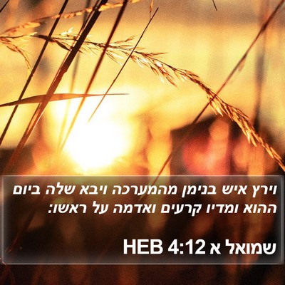 שמואל א 4:12 HEB Bible Verse Image