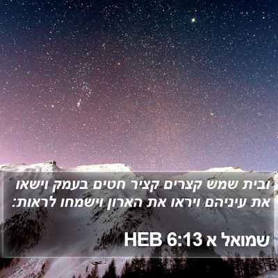 שמואל א 6:13 HEB Bible Verse Image