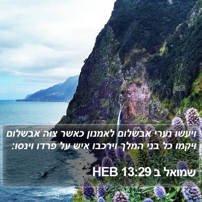 שמואל ב 13:29 HEB Bible Verse Image