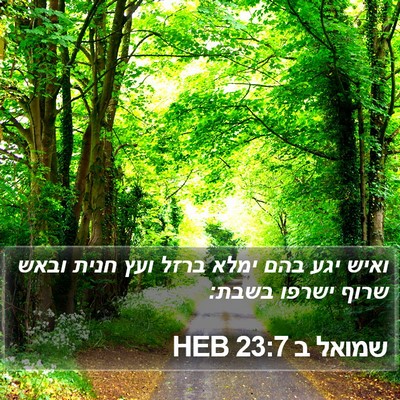 שמואל ב 23:7 HEB Bible Verse Image