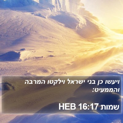 שמות 16:17 HEB Bible Verse Image