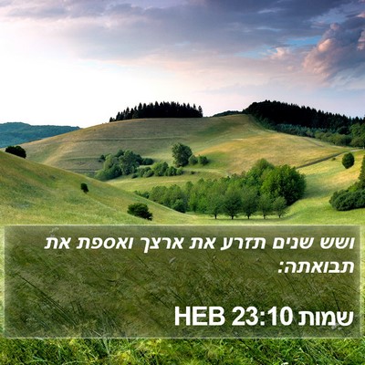 שמות 23:10 HEB Bible Verse Image