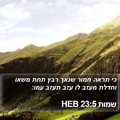 שמות 23:5 HEB Bible Verse Image