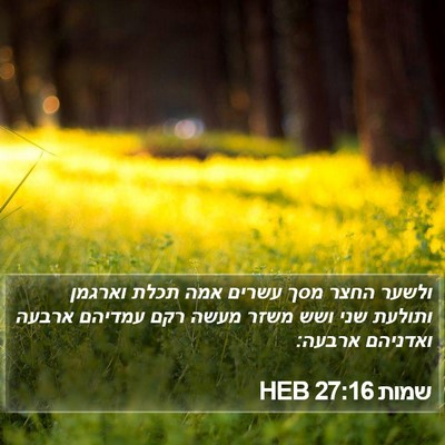 שמות 27:16 HEB Bible Verse Image