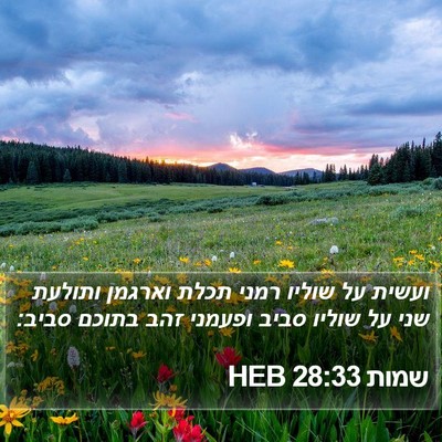 שמות 28:33 HEB Bible Verse Image