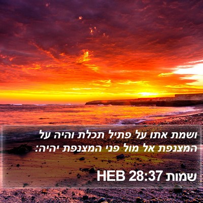 שמות 28:37 HEB Bible Verse Image