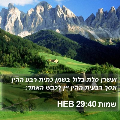 שמות 29:40 HEB Bible Verse Image