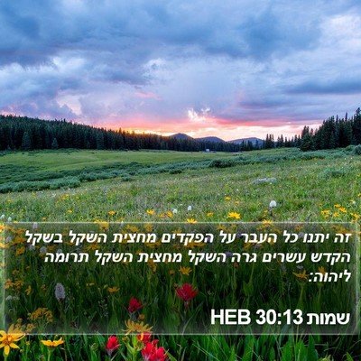 שמות 30:13 HEB Bible Verse Image