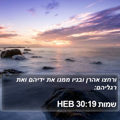 שמות 30:19 HEB Bible Verse Image