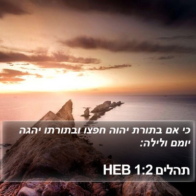 תהלים 1:2 HEB Bible Verse Image