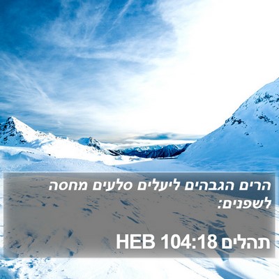 תהלים 104:18 HEB Bible Verse Image