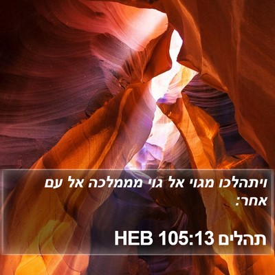 תהלים 105:13 HEB Bible Verse Image
