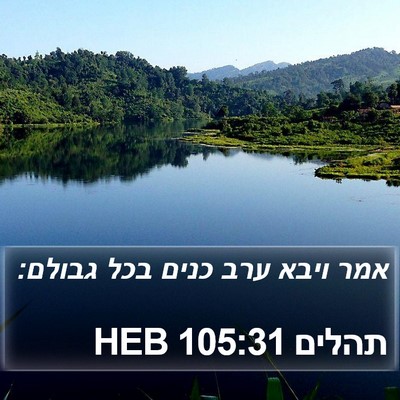 תהלים 105:31 HEB Bible Verse Image
