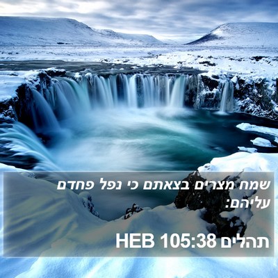תהלים 105:38 HEB Bible Verse Image