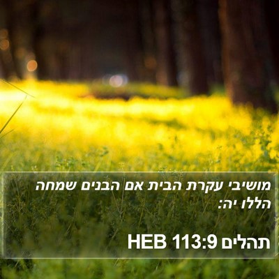 תהלים 113:9 HEB Bible Verse Image