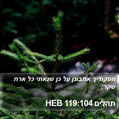תהלים 119:104 HEB Bible Verse Image