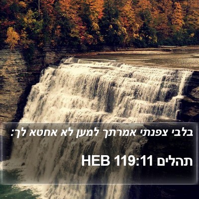 תהלים 119:11 HEB Bible Verse Image