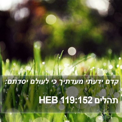 תהלים 119:152 HEB Bible Verse Image