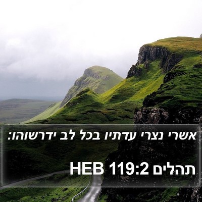 תהלים 119:2 HEB Bible Verse Image