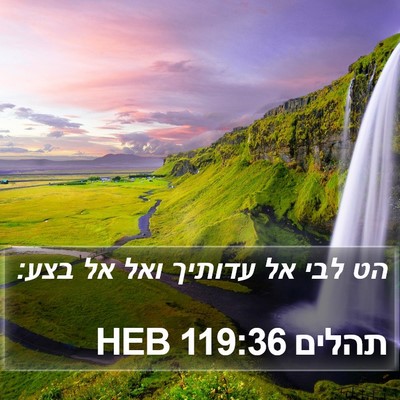 תהלים 119:36 HEB Bible Verse Image