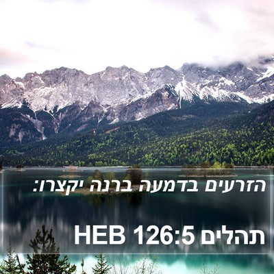תהלים 126:5 HEB Bible Verse Image