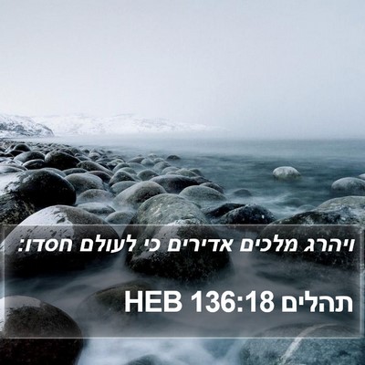 תהלים 136:18 HEB Bible Verse Image