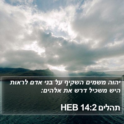 תהלים 14:2 HEB Bible Verse Image