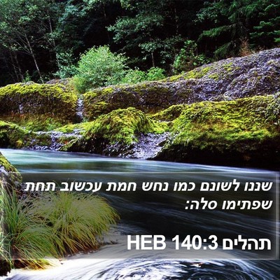 תהלים 140:3 HEB Bible Verse Image