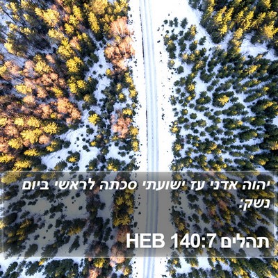 תהלים 140:7 HEB Bible Verse Image
