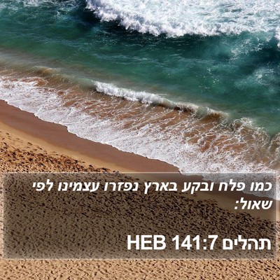תהלים 141:7 HEB Bible Verse Image