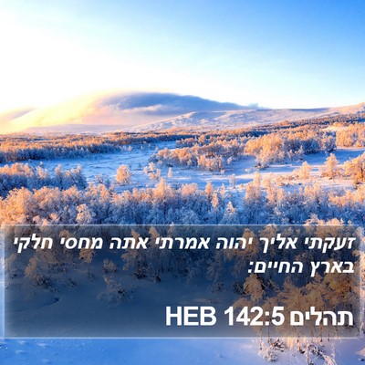 תהלים 142:5 HEB Bible Verse Image